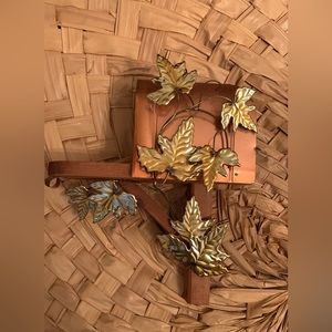 Vintage home interior brass/copper/ wooden mailbox wall decor